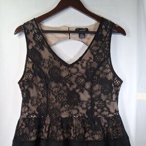 Candidate Women's Black and Nude Cocktail Dress Size Large